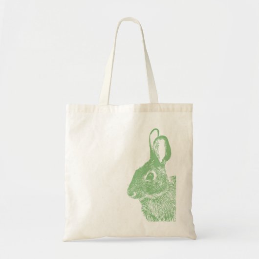 Groene konijn Eenvoudig gestempeld Eco-vriendelijk Tote Bag (Voorkant)