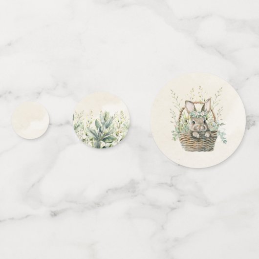 Groene konijn en eucalyptus confetti (Achterkanten)