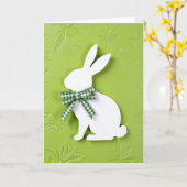 Groene Konijn Lente Kaart (Gele Bloem)