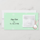 Groene Konijn Pasen Fotokaarten Feestdagenkaart (Voorkant)