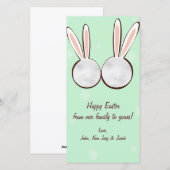Groene Konijn Pasen Fotokaarten Feestdagenkaart (Voorkant / Achterkant)