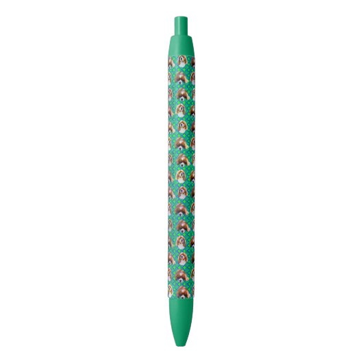 Groene koning Charles Cavalier Spaniel Pattern, Pe Blauwe Inkt Pen (Voorkant Verticaal)