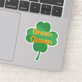 Groene Koningin 4-Blad Klaver St. Patrick's Dag Sticker