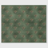 Groene Koningin Bee Goud Elegant Gift Cadeaupapier (Vlak)