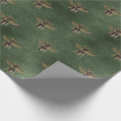 Groene Koningin Bee Goud Elegant Gift Cadeaupapier (Hoek)