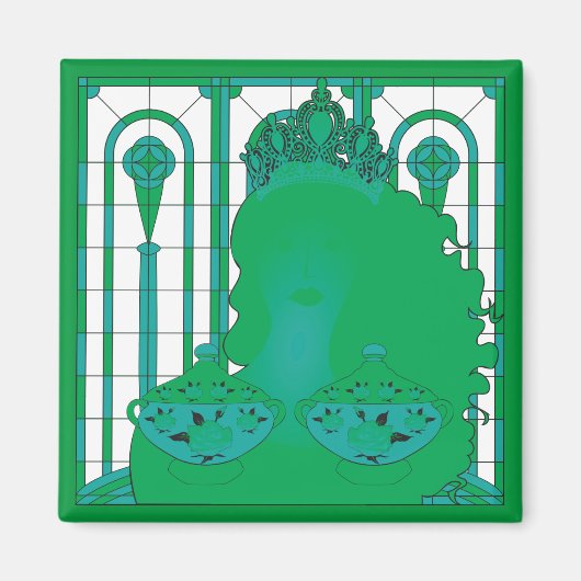 Groene koningin magneet (Voorkant)