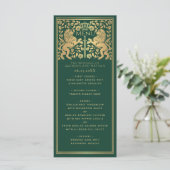 Groene Koninklijke Leeuw Middeleeuws Zwaard Bruilo Menu (Staand voorkant)