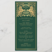 Groene Koninklijke Leeuw Middeleeuws Zwaard Bruilo Menu (Voorkant)