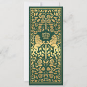Groene Koninklijke Leeuw Middeleeuwse Gouden Bruil Kaart (Achterkant)
