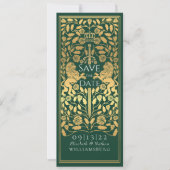 Groene Koninklijke Leeuw Middeleeuwse Gouden Bruil Kaart (Voorkant)