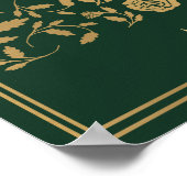 Groene Koninklijke Medieval Gold Sword Weddenschap Poster (Hoek)