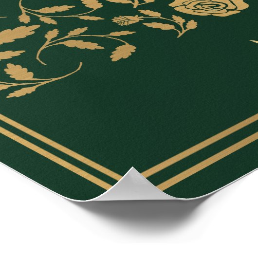 Groene Koninklijke Medieval Gold Sword Weddenschap Poster (Hoek)