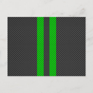 Groene koolstofvezel, racestrepen briefkaart
