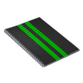 Groene koolstofvezel, racestrepen notitieboek (Rechterzijde)