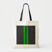 Groene koolstofvezel, racestrepen tote bag (Voorkant)