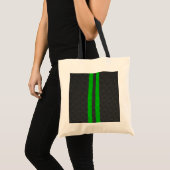 Groene Koolstofvezel Stijl Racing Strepen Tote Bag (Voorkant (product))