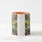 Groene kop Blauwgroen gevleugelde fantasievogel (Midden)