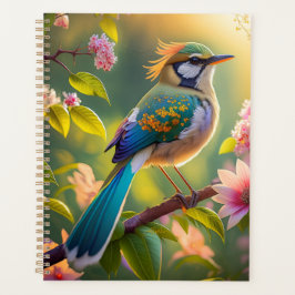 Groene kop Blauwgroen gevleugelde fantasievogel Planner