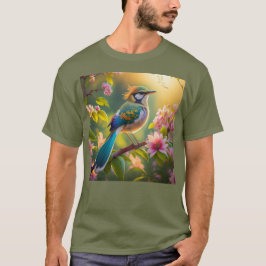 Groene kop Blauwgroen gevleugelde fantasievogel T-shirt