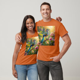 Groene kop Blauwgroen gevleugelde fantasievogel T-shirt