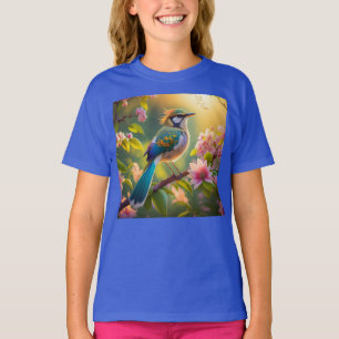 Groene kop Blauwgroen gevleugelde fantasievogel T-shirt