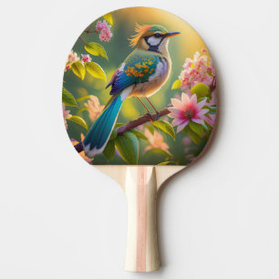 Groene kop Blauwgroen gevleugelde fantasievogel Tafeltennisbatje