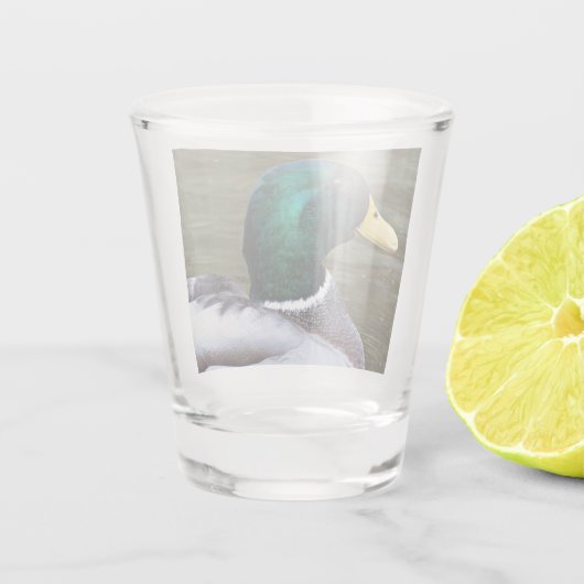 Groene kop Mallard Duck Shot Glas (Achterkant)