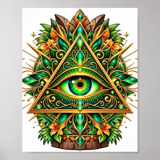 Groene Koperen Oog Poster (Voorkant)