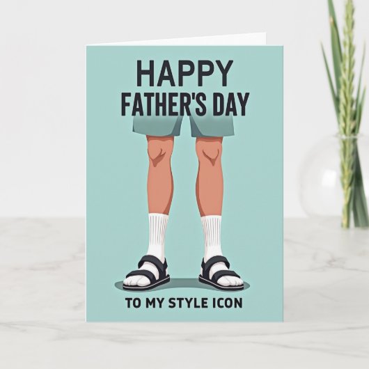 Groene Korte Broek Vaderdag Kaart (Voorkant)
