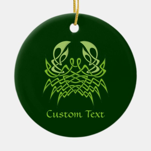 Groene Krab Celtische Knoop Keramisch Ornament (Voorkant)