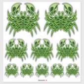 Groene krab Keltische knoop Sticker Set (Vel)