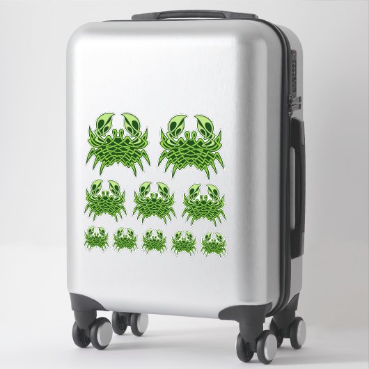 Groene krab Keltische knoop Sticker Set (Koffer)