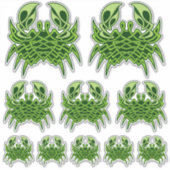 Groene krab Keltische knoop Sticker Set (Voorkant)