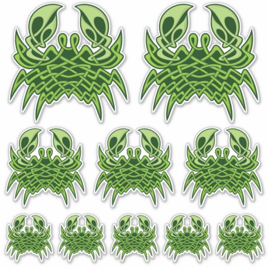 Groene krab Keltische knoop Sticker Set (Voorkant)