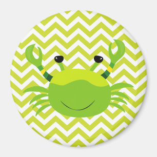 Groene Krab op het Groene Patroon van de Streep Magneet