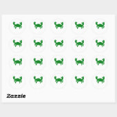Groene Krab Silhouet Ronde Sticker (Vel)