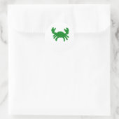 Groene Krab Silhouet Ronde Sticker (Tas)