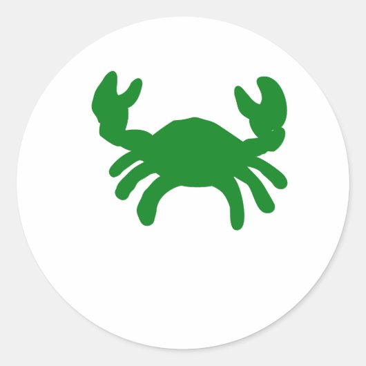 Groene Krab Silhouet Ronde Sticker (Voorkant)