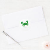 Groene Krab Silhouet Ronde Sticker (Envelop)
