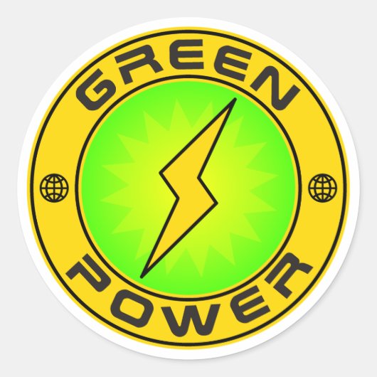 Groene kracht III Ronde Sticker (Voorkant)