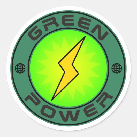 Groene kracht ronde sticker (Voorkant)