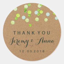 Groene Kraft Confetti Dank u sticker Modern