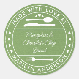 Groene Kraft gemaakt met liefdesvoedsel Gift Ronde Sticker