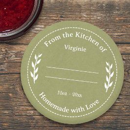 Groene Kraft & Rustic Made with Love Label Sticker