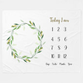 Groene krans Baby 1e jaar Milestone Fleece Bla (Voorkant (Horizontaal))