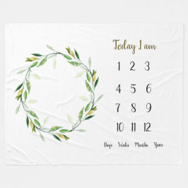 Groene krans Baby 1e jaar Milestone Fleece Bla