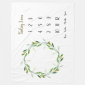 Groene krans Baby 1e jaar Milestone Fleece Bla Deken (Voorkant)