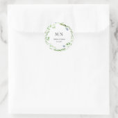 Groene krans bruiloft Monogram Sticker (Tas)