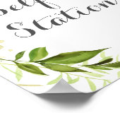 Groene Krans Bruiloft Selfie Station Bord Poster (Hoek)