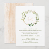 Groene krans bruiloft uitnodigingen - Peach (Voorkant / Achterkant)